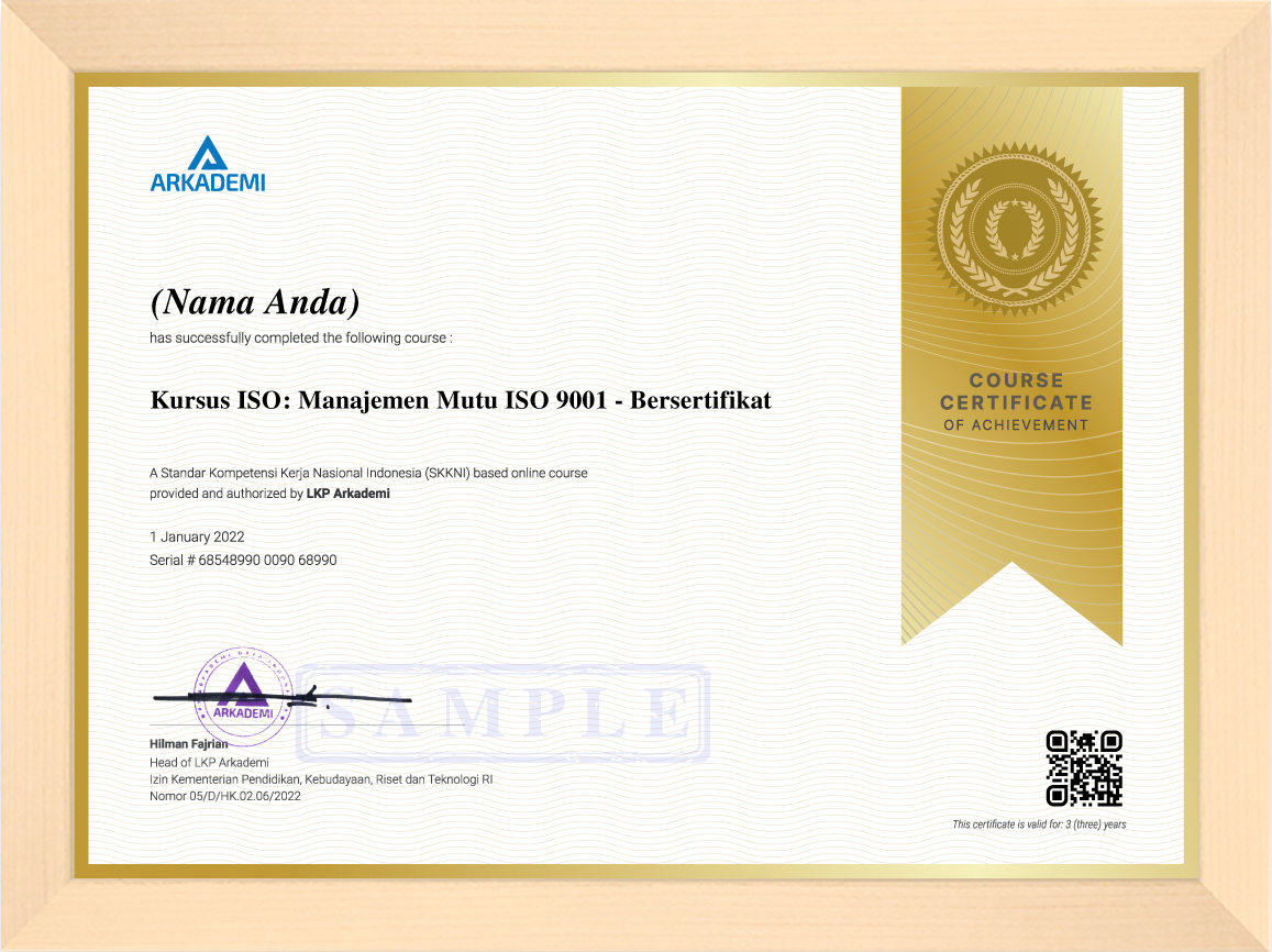 DAWU RINGKANG AMANAH Meraih Sertifikat ISO 9001:2015